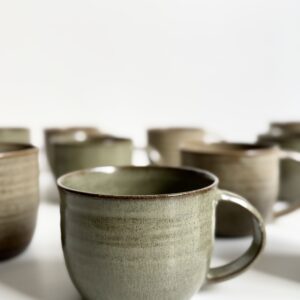 Olive Green and Brown Coffee, Cappuccino, Tea Mug