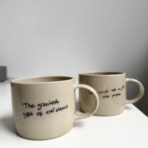 Personalized Gift Handwritten Handmade Ceramic Stoneware Mug