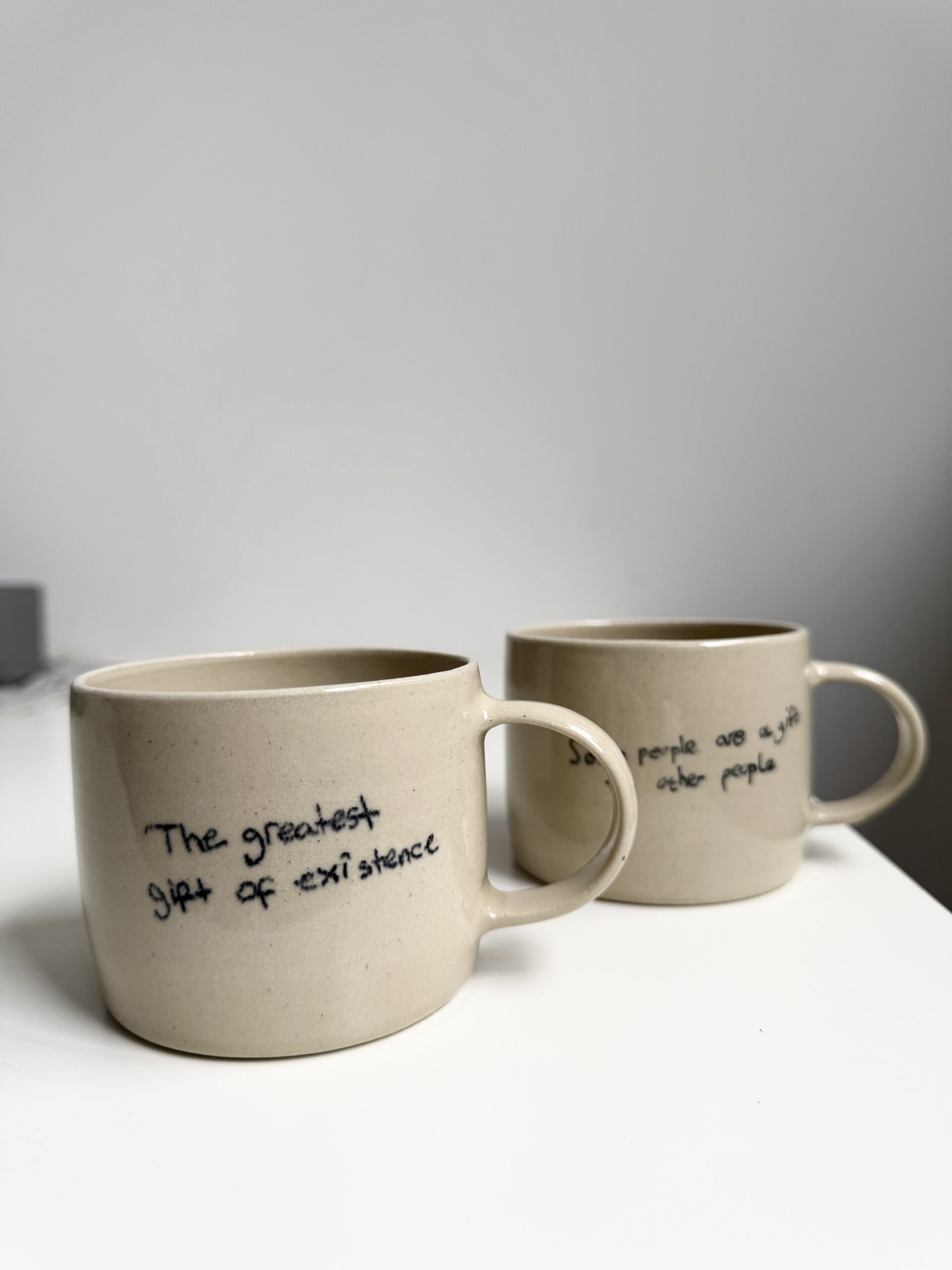 Personalized Gift Handwritten Handmade Ceramic Stoneware Mug